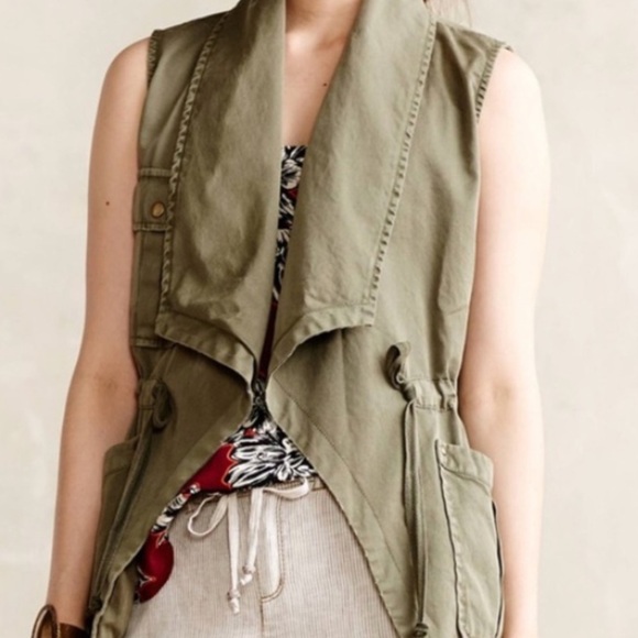 Sanctuary Tie Cargo Vest in Green - Picture 1 of 5